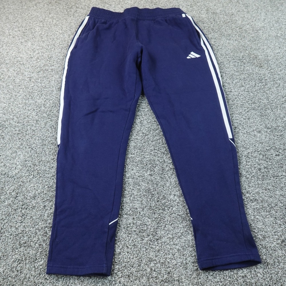 NEW Adidas Pants Mens L Blue Track Warm Up Drawstring Jogger Sweatpants Gym Run